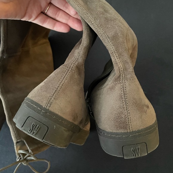 Stuart Weitzman Brown Stretch Suede Over The Knee Boots - Picture 5 of 12